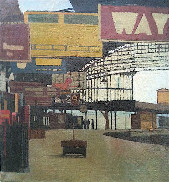 'Temple Meads Station, Bristol' by AMC Lovell. Oil on Canvas. 60cm x 60cm. POA