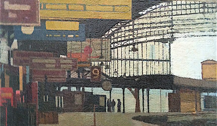 'Temple Meads Station, Bristol' by AMC Lovell. Oil on Canvas. 60cm x 60cm. POA
