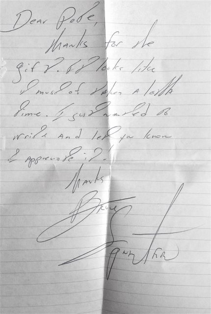Letter from Bruce Springsteen to Peter Shackleton 1981