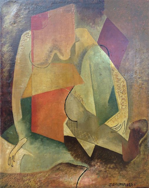 'Abstract Figure' 48cm x 38cm Oil on Canvas. POA