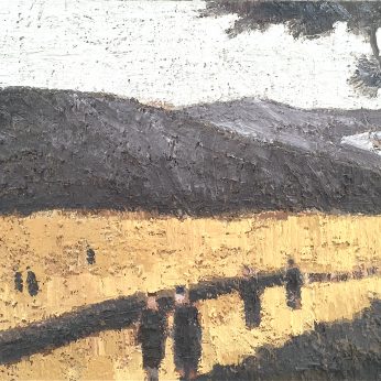 'Tree and Figures in a Hilly Landscape'. 41cm x 52cm. Oil on Canvas. SOLD