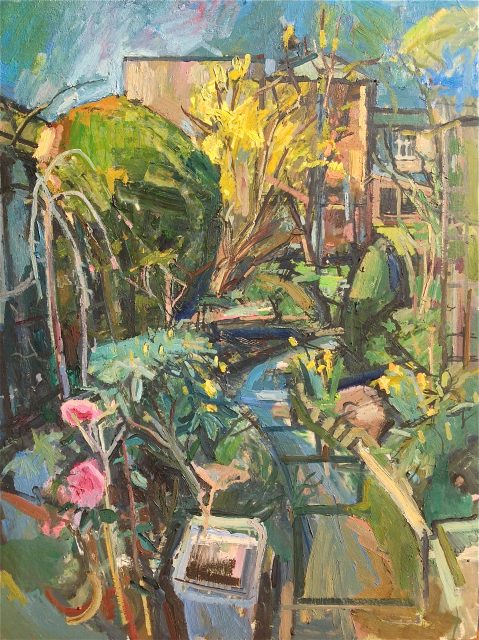 'Garden with Camellia' (1979). Oil on Board. 122cm x 92cm. POA