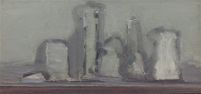 'Still Life in Grey' (2012). Oil on Board. 27cm x 57cm. POA