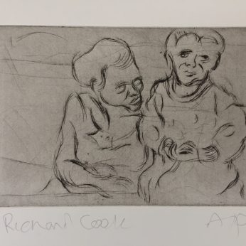 'Anna and Theo'. (As held by British Museum). Artist's Proof. 12cm x 18cm. Framed behind Clarity noun-reflective glass. POA