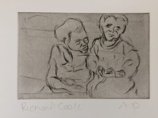 'Anna and Theo'. (As held by British Museum). Artist's Proof. 12cm x 18cm. Framed behind Clarity noun-reflective glass. POA