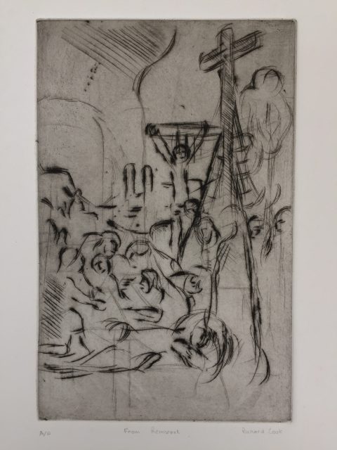 'From Rembrandt'. Drypoint Etching. Artist's Proof. 25cm x 16cm. Framed behind Clarity non-reflective glass. POA