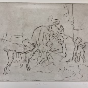 'Study from Poussin'. Drypoint Etching. Artist's Proof. 32cm x 40cm. Framed behind Clarity non-reflective glass. POA