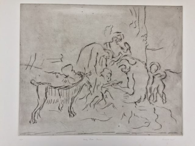 'Study from Poussin'. Drypoint Etching. Artist's Proof. 32cm x 40cm. Framed behind Clarity non-reflective glass. POA