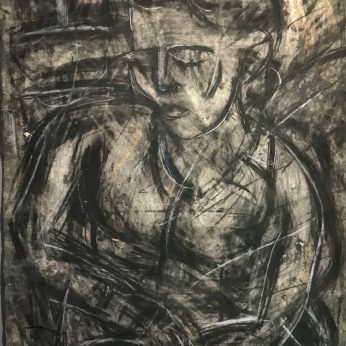 'Portrait of Jill' (1990). 94cm x 70cm. Charcoal on woven paper. POA.
