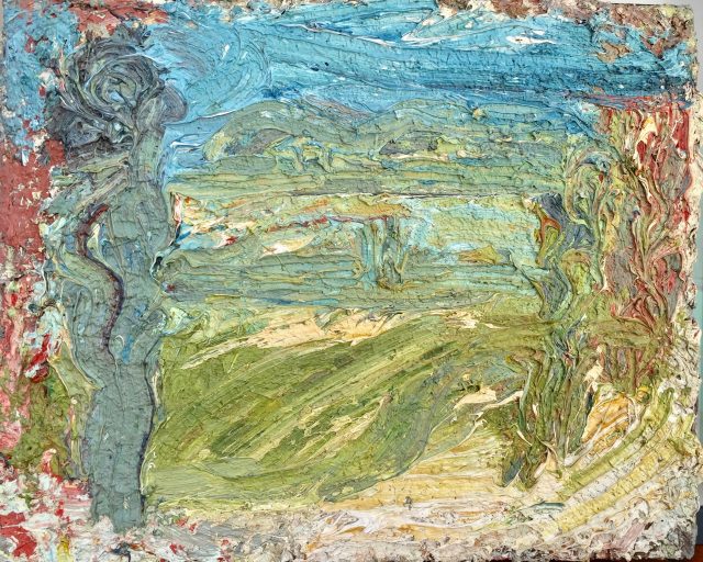 'Summer Seafront' (1995). Oil on Board. 32cm x 39cm. SOLD