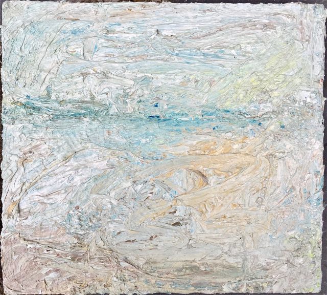'Seascape near Newlyn' (2014). Oil on Board. 28cm x 31cm. SOLD
