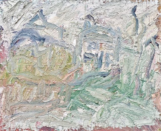 'Houses by the Sea' (2000). Oil on Board. 60cm x 72cm. POA