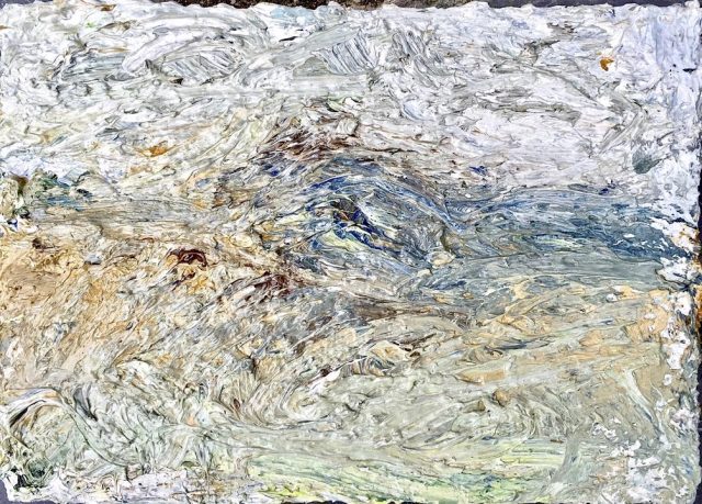 'Dartmoor in the Rain' (2014). Oil on Board. 17cm x 24cm. SOLD