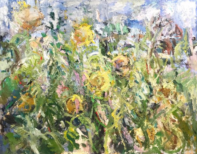 'Sunflowers' (2016). 122cm x 152cm. Oil on Canvas. SOLD