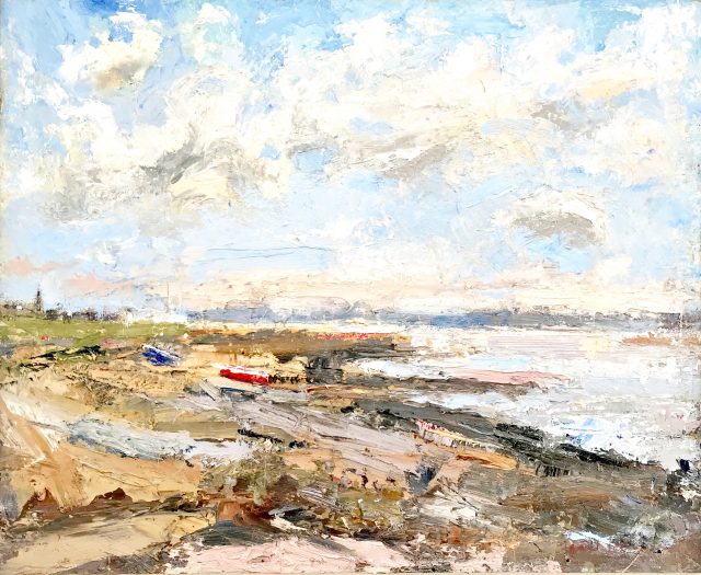 'Blustery Day: Lytham St. Annes' (2012) 41cm x 51cm. Oil on Board. POA