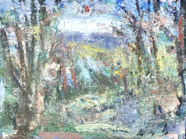 'Across the River from the Studio - Winter' (2017). 47cm x 61cm. Oil on Board. POA